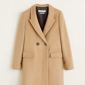 Mango Masculine Structured Coat Dali (NWT) - Camel